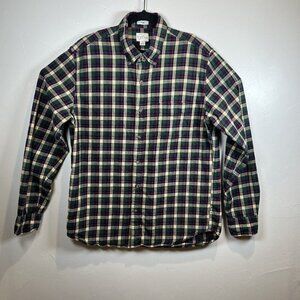 J. Crew Shirt Plaid Women's Size Large Slim Brushed Twill Cotton Long Sleeve